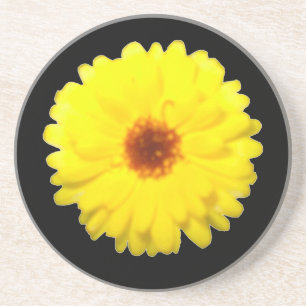 En Grès Dessous de verre Fluorescent Jaune Marigold