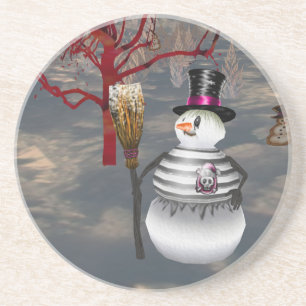 En Grès Dessous de verre gothique Snowman