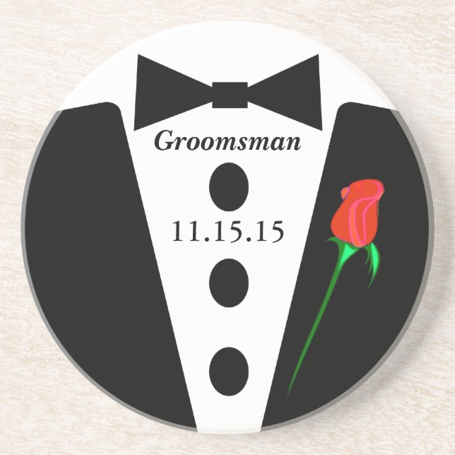 En Grès Dessous de verre Groomsman Tuxedo (Devant)