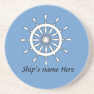 En Grès Dessous de verre - Helm with Ship Name (v.2)