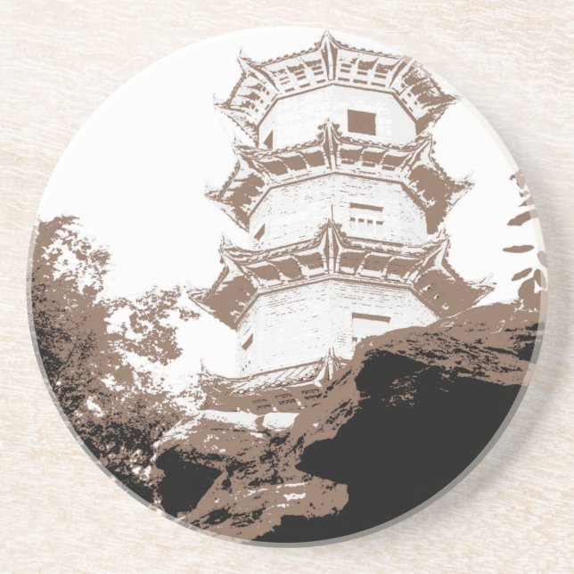 En Grès Dessous de verre historique de la pagode (Devant)