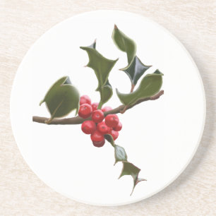 En Grès Dessous de verre Holly Berries