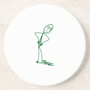 En Grès Dessous de verre Homme Très Triste