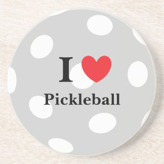 En Grès dessous de verre "I Love Pickleball"