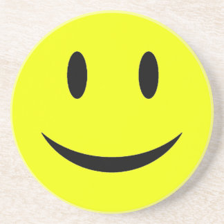 En Grès Dessous de verre jaunes de visage