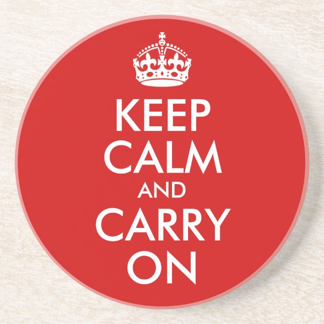 En Grès Dessous de verre Keep Calm and Carry On (Devant)