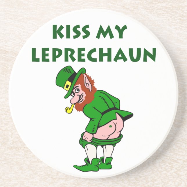 En Grès Dessous de verre Kiss My Leprechaun (Devant)