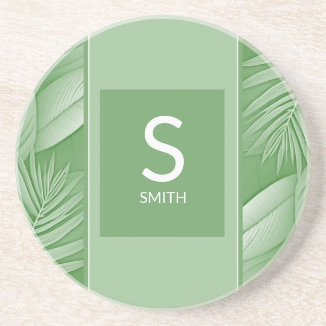 En Grès Dessous de verre mariage de monogramme de couple (Devant)