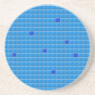 En Grès Dessous de verre - Mosaïque Carré bleu