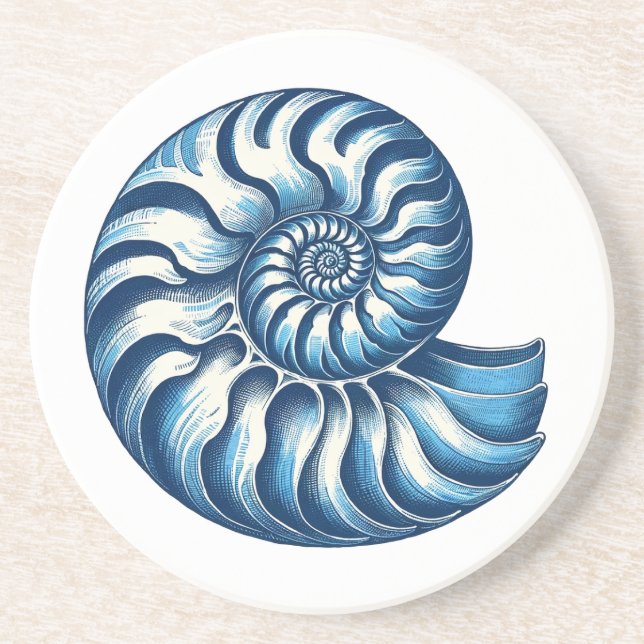 En Grès Dessous de verre Nautilus Shell (Devant)