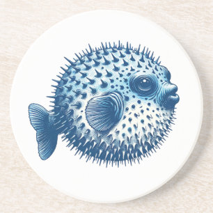 En Grès Dessous de verre nautique de poissons-brousse