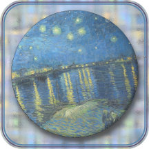 DESSOUS DE VERRE - "Nuit étoilée sur le Rhône" - v