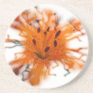 En Grès Dessous de verre oranges de lis
