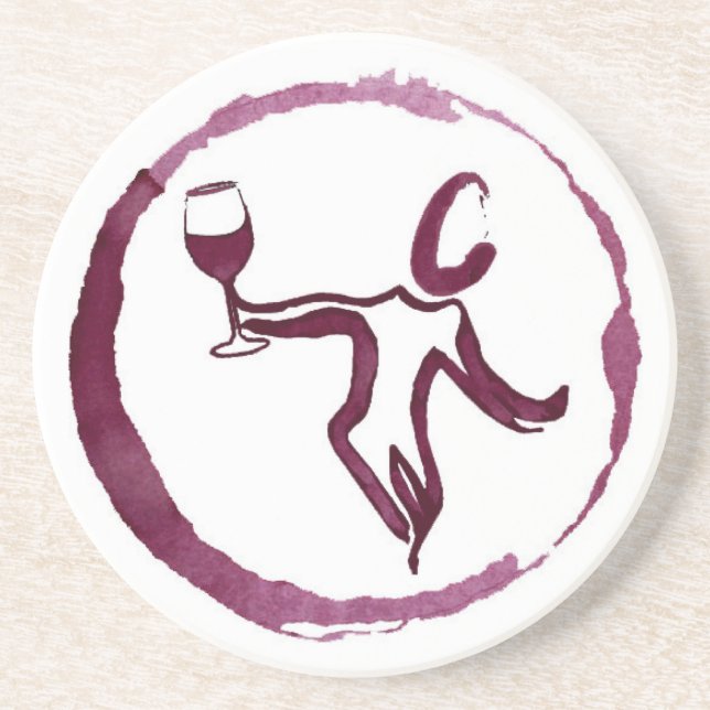 En Grès Dessous de verre orientés de vin (Devant)
