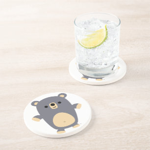 En Grès Dessous de verre Ours Bleu Bleu Cute
