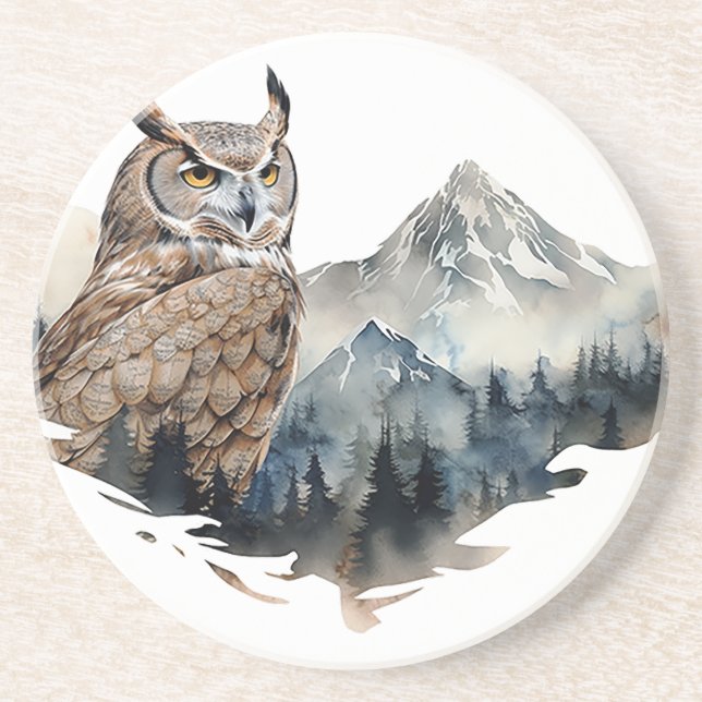En Grès Dessous de verre Owl Sandstone (Devant)