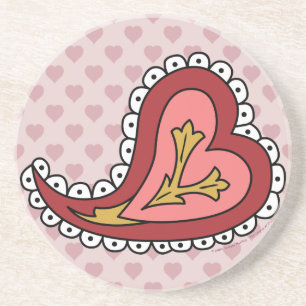 En Grès Dessous de verre Paisley Heart