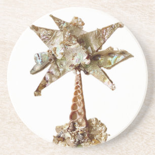 En Grès Dessous de verre Palm d'Abalone