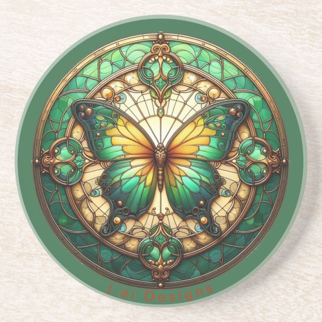 En Grès Dessous de verre papillon (Devant)