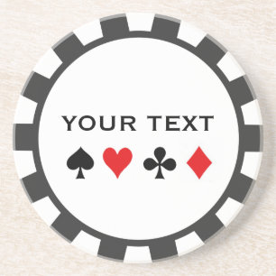 En Grès Dessous de verre personnalisés de jeton de poker