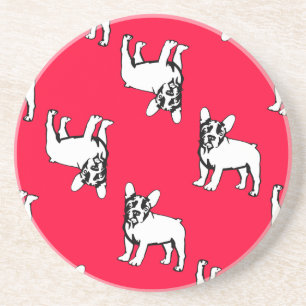 En Grès Dessous de verre pour chien bouledogue français