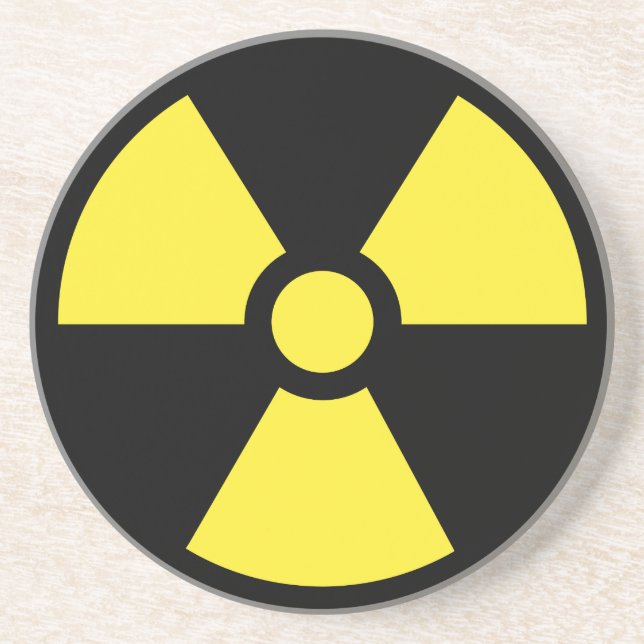 En Grès Dessous de verre radioactifs de symbole (Devant)