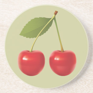 En Grès Dessous de verre re de cerises