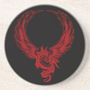 En Grès Dessous de verre Red Dragon Ryuu