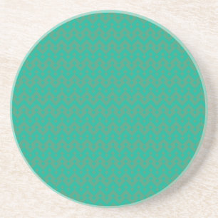 En Grès Dessous de verre rond, grès, vert émeraude