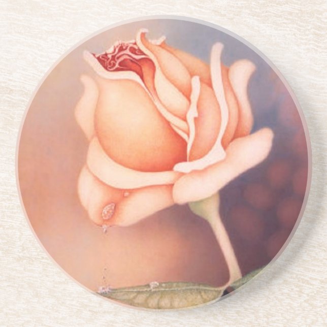 En Grès Dessous de verre rose Larmes (Devant)
