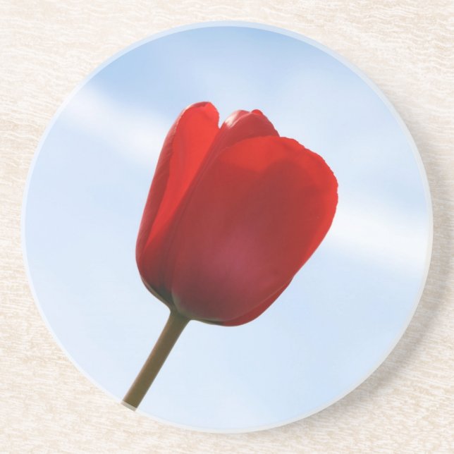 En Grès Dessous de verre rouge Tulip (Devant)