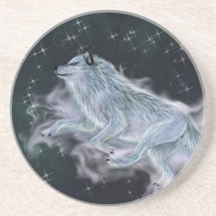 En Grès Dessous de verre Sandstone - Spirit Wolf