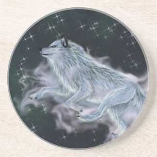 En Grès Dessous de verre Sandstone - Spirit Wolf