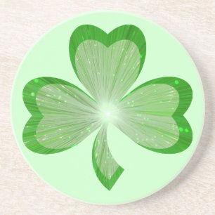 En Grès dessous de verre shamrock vert