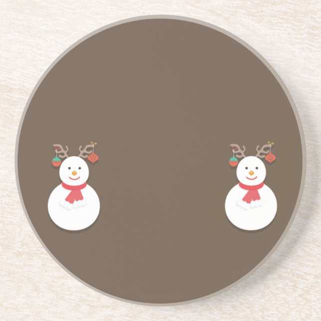 En Grès Dessous de verre Snowman (Devant)