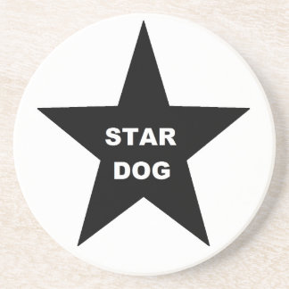 En Grès Dessous de verre Star Dog sur Black Star