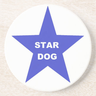 En Grès Dessous de verre Star Dog sur Blue Star