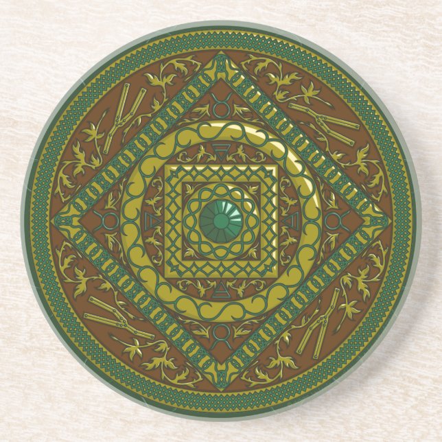 En Grès Dessous de verre Taurus Mandala (Devant)