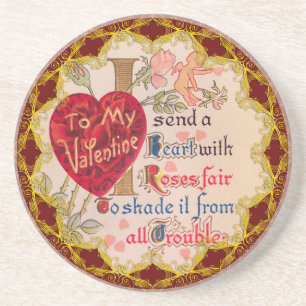 En Grès Dessous de verre vintage Valentine Poem