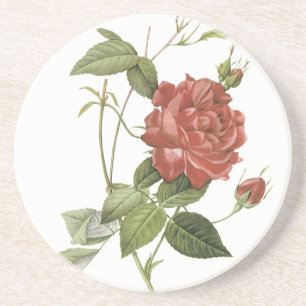 En Grès Dessous de verre vintages de boissons de rose
