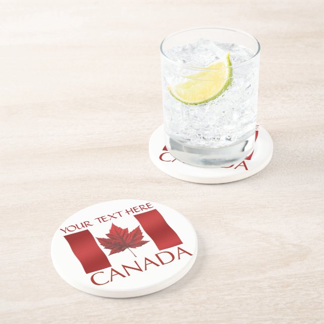 En Grès Drapeau Canada Dessous de verre souvenir personnal (Côté)