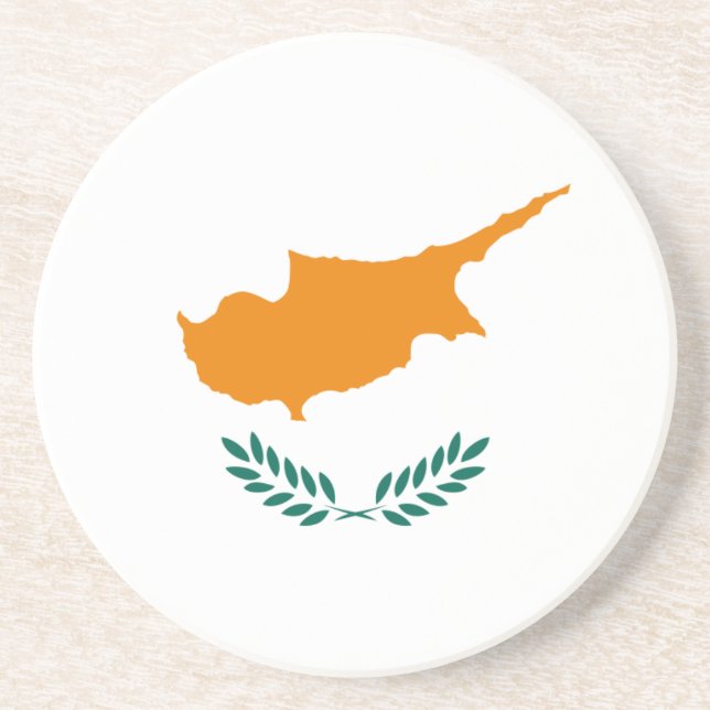 En Grès Drapeau du Dessous de verre de Chypre (Devant)