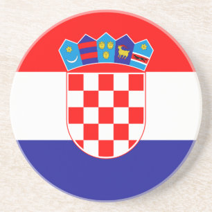 En Grès Drapeau du Dessous de verre de Croatie
