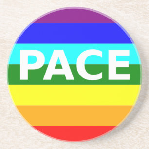 En Grès Drapeau Pace(Peace) Dessous de verre italien