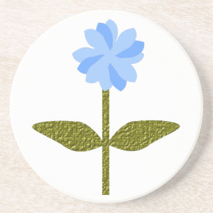 En Grès Fleur marguerite Joli Dessous de verre Bleus