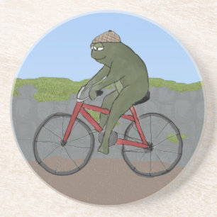 En Grès Grenouille gentilhomme sur un Dessous de verre à v