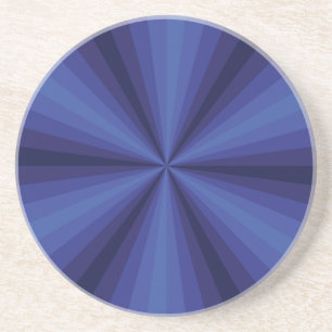 En Grès Illusion d'optique dessous de verre bleu