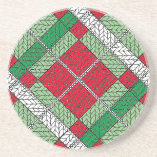 En Grès JACQUARD DE VACANCES KNIT Dessous de verre rond de