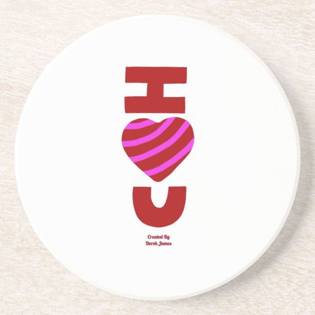 En Grès Je t'aime Dessous de verre Sandstone (Devant)