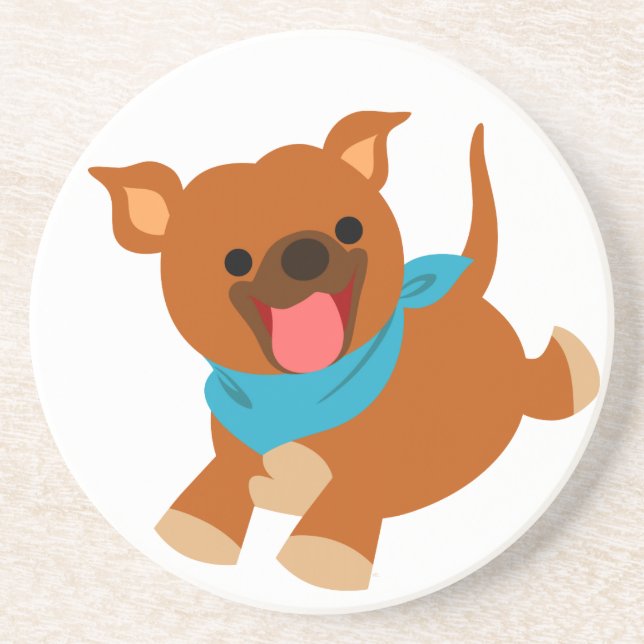 En Grès Joli Dessous de verre de caricature de la Staffie (Devant)